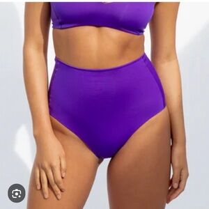 Left On Friday Vibrant Purple "Bon Voyage" Bikini Hi-Tide Bottom Size L